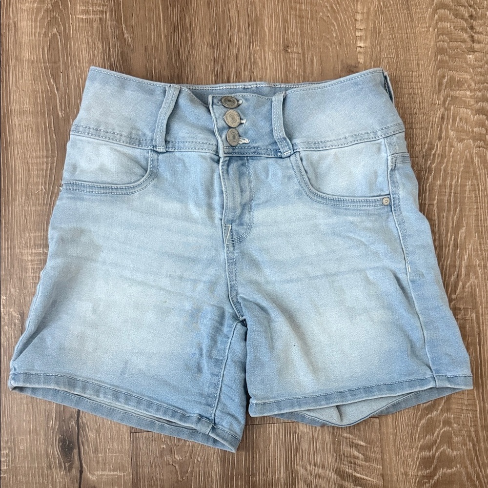 Wallflower Light Blue Jean Shorts